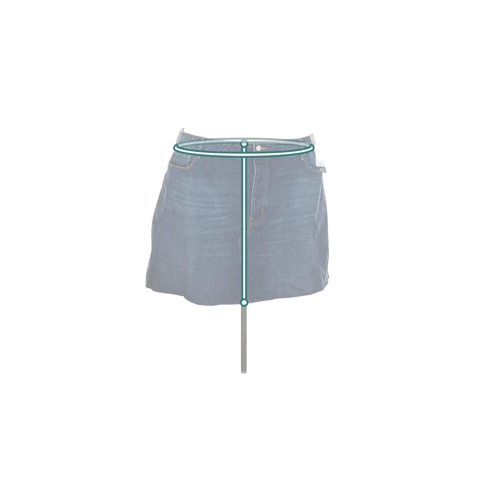 Old Navy Womens Blue Denim Mini Skirt Size 28 NWT Raw Hem Stretch Casual - Picture 3 of 4